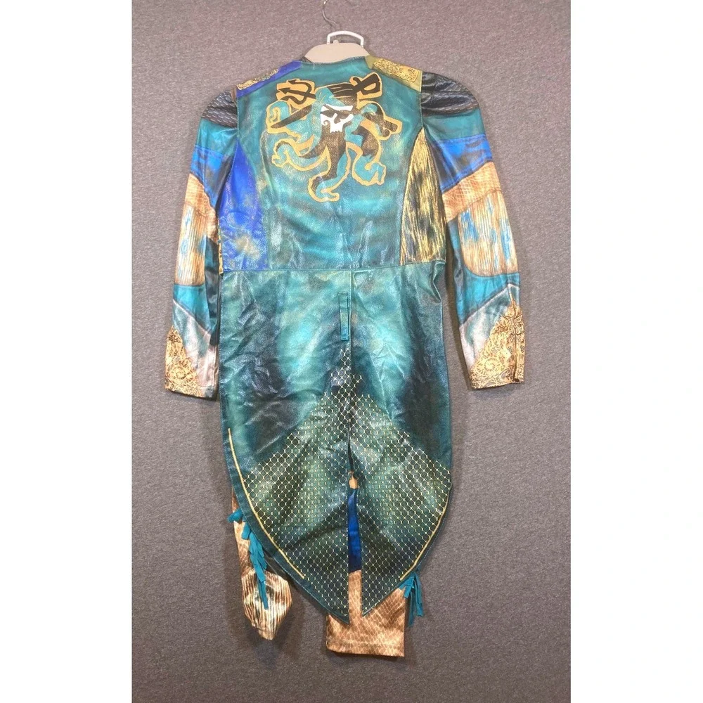 Disney‎ Descendants 3 Uma Costume Kids 9/10 Teal Gold Pirate Sequin 4pc Set